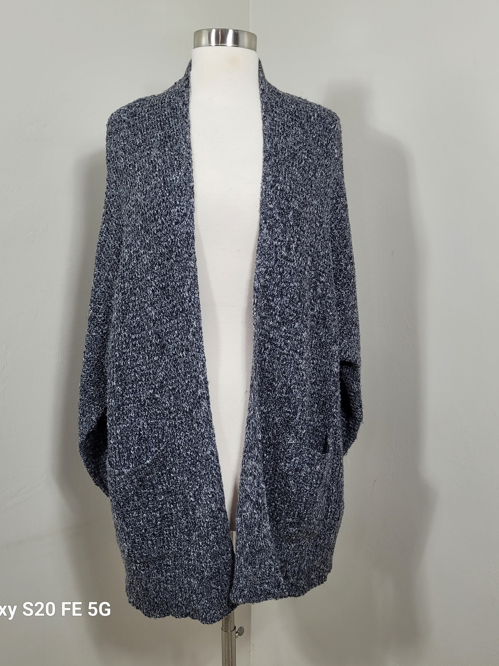 American Eagle Gray Heathered Knit Open Front Cozy Sweater Size XS/S